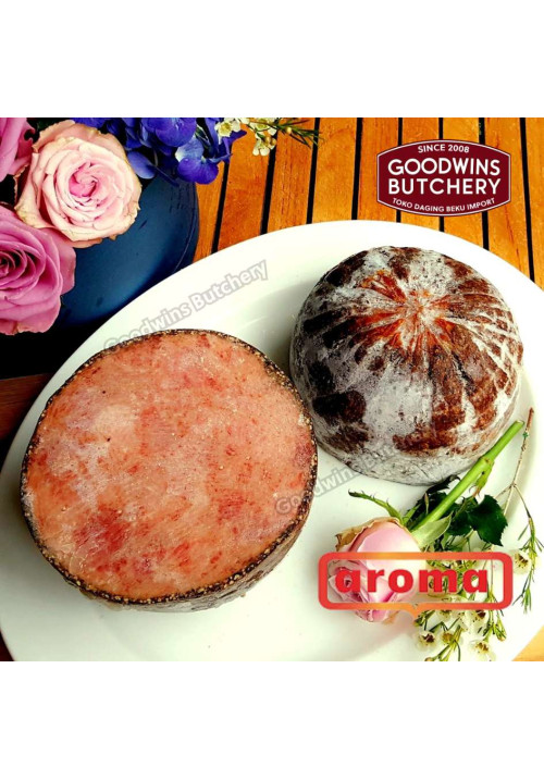 Pork Bali Aroma ham BLACKPEPPER HAM lada hitam frozen whole cut half +/- 2.3 kg/pc (price/kg)